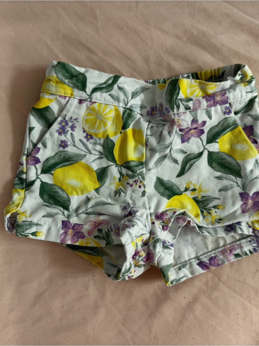 Janie and Jack White Lemon & Floral Shorts - 6-12 Months
